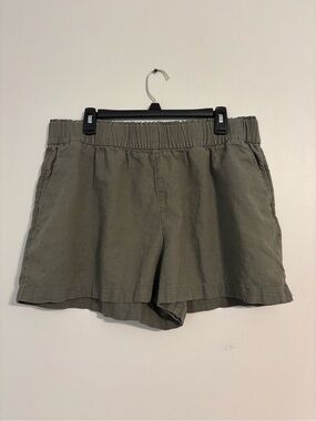 Sonoma Linen Blend Pull-On Shorts - Women’s XL - Olive Green - Relaxed Fit
